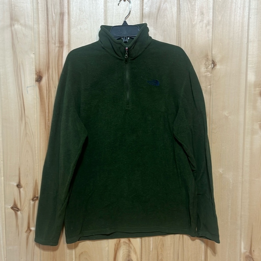 The North Face Fleece Green Polartec‎ Classic Quarter Zip Pullover Mens L